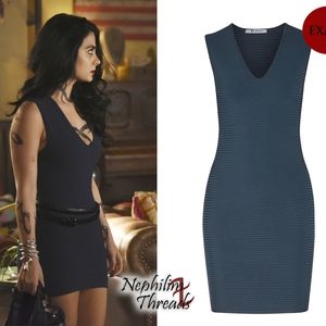 T BY ALEXANDER WANG Cutout Ribbed-Knit Mini Dress ASO Shadowhunters